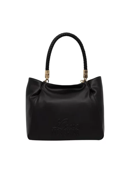 Shopperka Love Moschino skórzana czarna