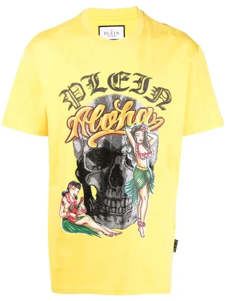 Tricou Philipp Plein scurt tip Hawaii galben