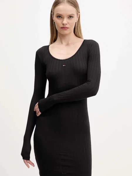 Tommy Jeans rochie mini mulată negru