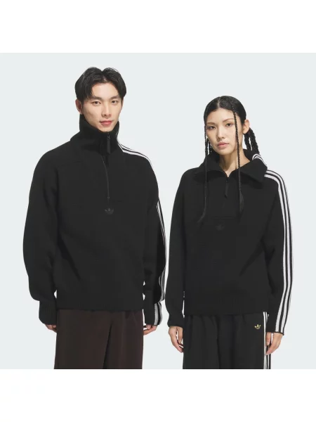 Dzianinowy sweter Adidas Originals czarny