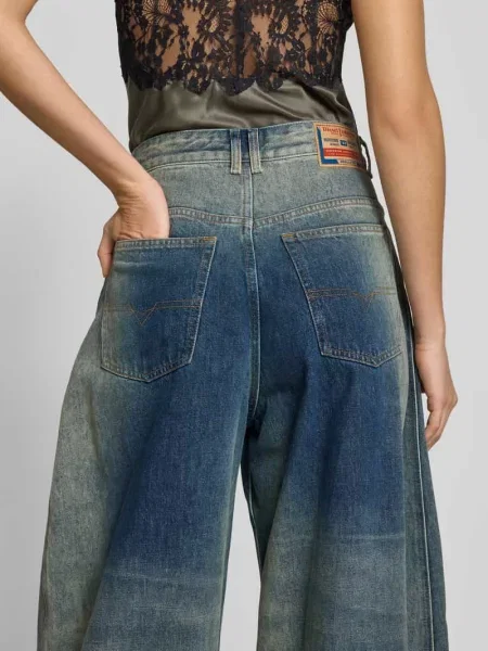 Szerokie jeansy Diesel niebieskie