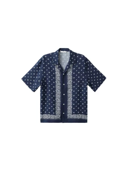 MANGO MAN Košile Bandana noční modrá bílá