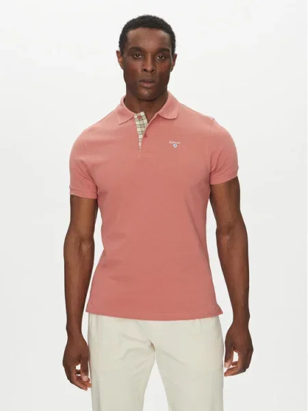 Barbour Tricou polo Tartan roz