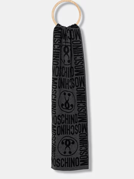 Шал с вълна Moschino с десен черно
