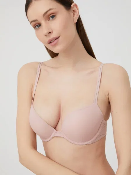 Сутиен Calvin Klein Underwear с изчистен дизайн розово