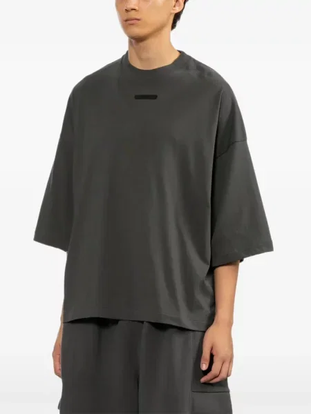 Tricou Essentials cu autograf gri
