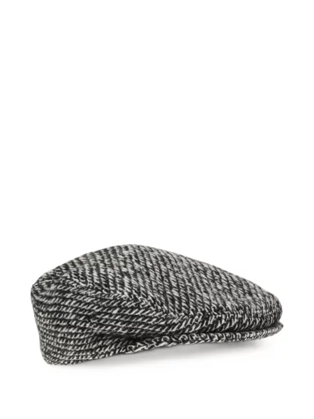 Căciulă Dolce & Gabbana fără toc cu model herringbone negru