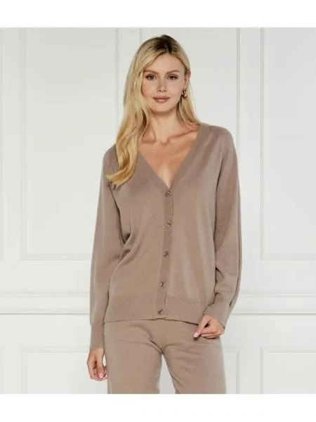 Max Mara Leisure De lână cardigan TURTLEDOVE cu adaos de cașmir maro