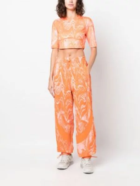 Raštuotos bėgimas kelnės Adidas By Stella Mccartney rožinė