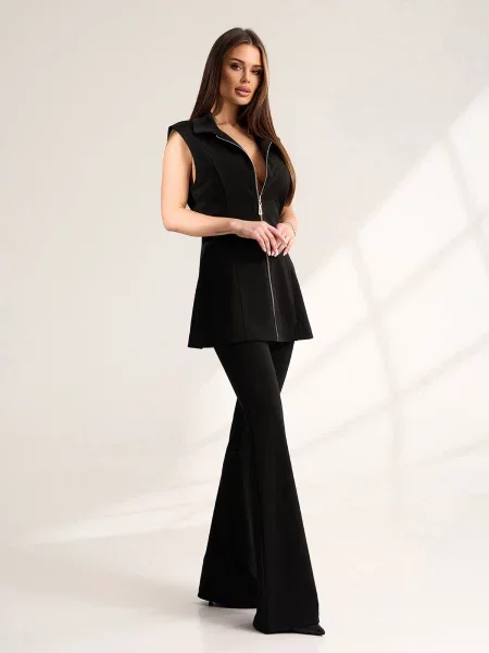 Класичний жилет ISSA Plus комбінований верх чорний