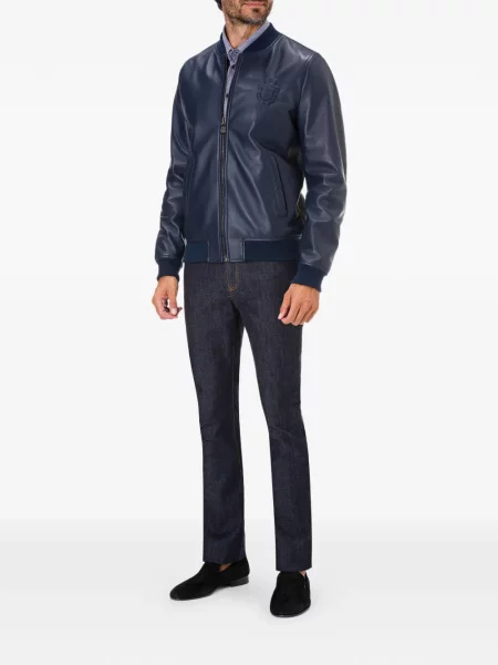 Blugi Billionaire cu broderie albastru