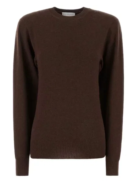 Pulover Stella Mccartney cu decolteu rotund maro