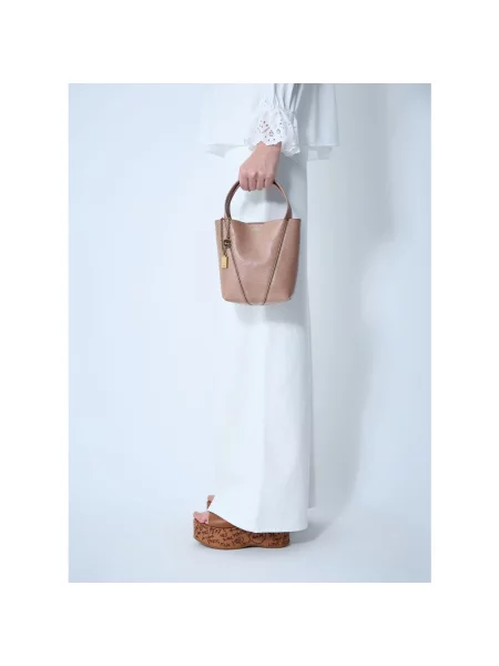 Shopperka Chloe skórzana różowa