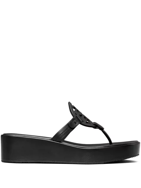 Papuci Tory Burch cu pană negru