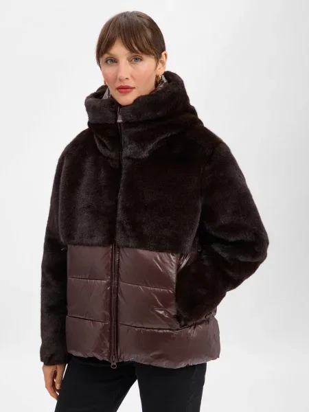 Blauer kurtka pikowana Kobiety jednolity S brązowy