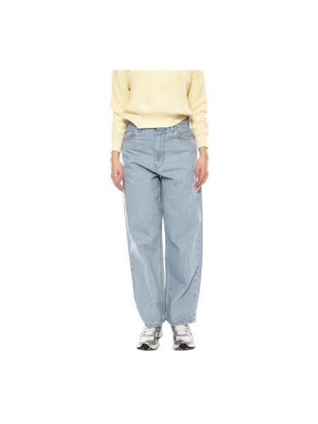 Carhartt WIP jeansy W Brandon Pant high waist niebieskie