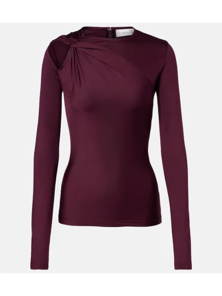 Top Victoria Beckham din jerseu bordo