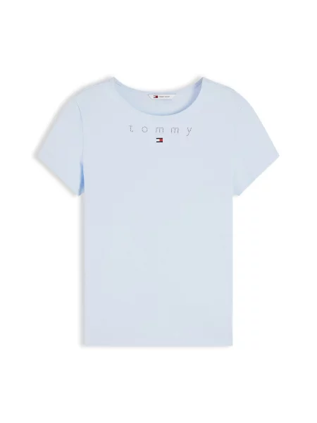 Tommy Jeans Tricou bleumarin / albastru pastel argintiu roșu