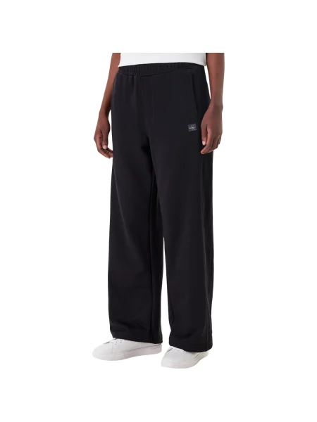 Pantaloni sport Calvin Klein Jeans din material terry negru