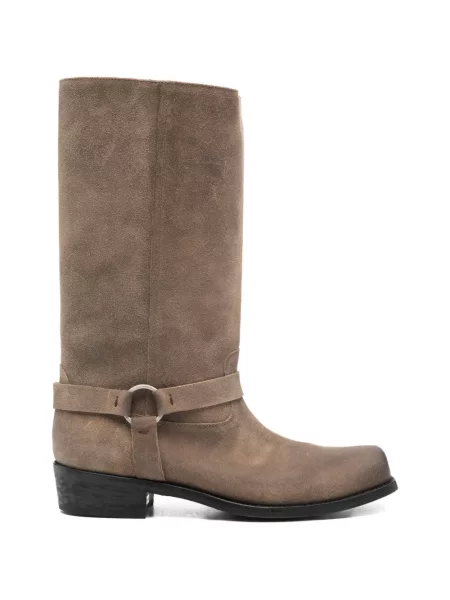 Ceruit botine Golden Goose din piele de căprioară biker auriu
