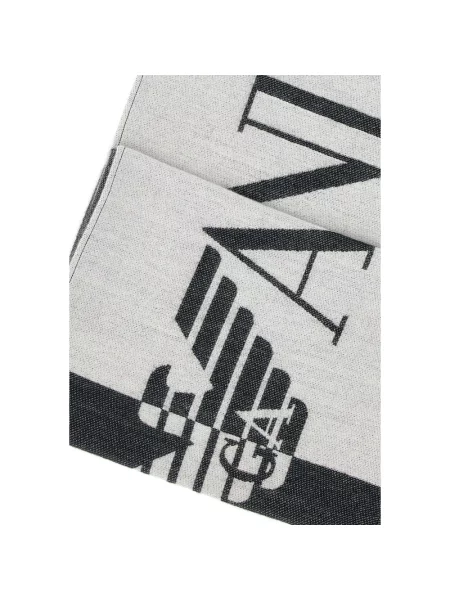 Szal Emporio Armani wełniana z logo czarna