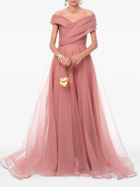 Rochie maxi Ana Radu drapată roz