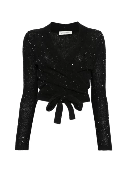 Cardigan Gentry Portofino cu paiete plic negru