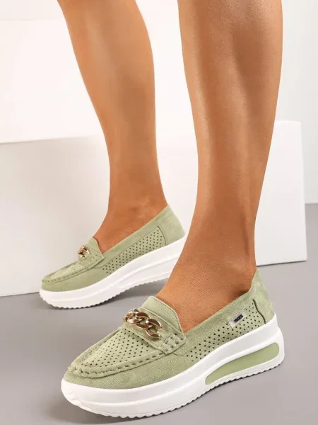 Mocasini pe Platformă cu Lanț Himenna verzi