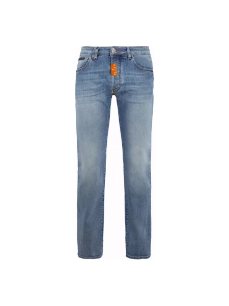 Jeansy straight leg Philipp Plein niebieskie