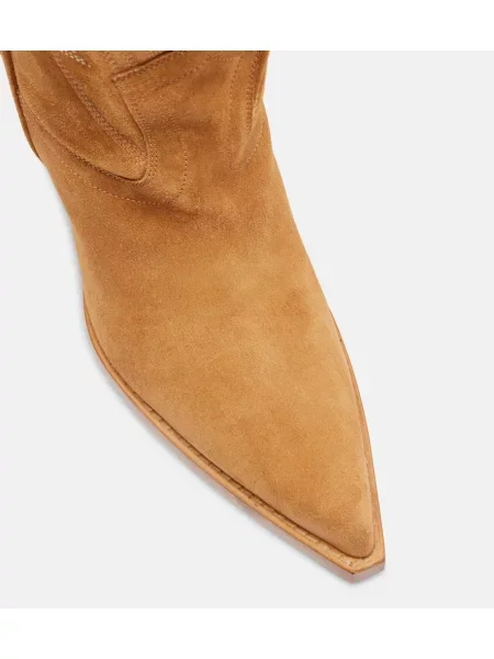 Botine Paris Texas din piele de căprioară cowboy maro