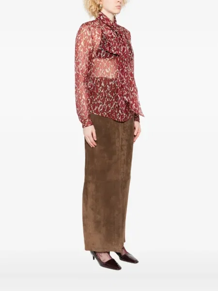 Bluză Saint Laurent cu imprimeu abstract roșu