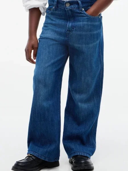 Tommy Hilfiger blugi wide leg pentru copii MABEL albastru
