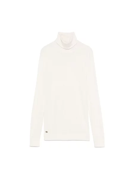 Dzianinowy sweter z golfem Ralph Lauren do golfa beżowy