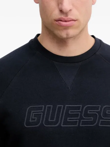 Pulover Guess cu imagine albastru