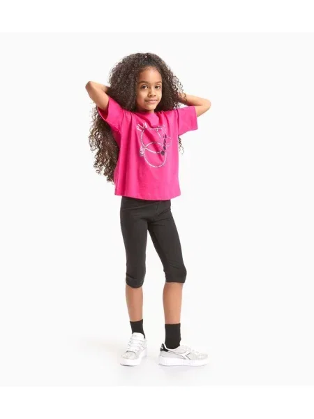 Komplet dziecięcy koszulka + legginsy Diadora JG Set Hoops Junior czarna