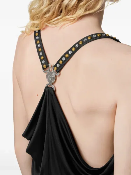 Rochie maxi Versace cu tepi de costum negru