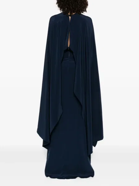 Rochie maxi Stephane Rolland cu decolteu în V de costum albastru
