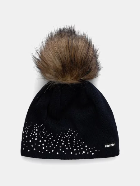 Шапка с вълна Eisbar Nalin Lux Crystal MÜ тъмносиньо