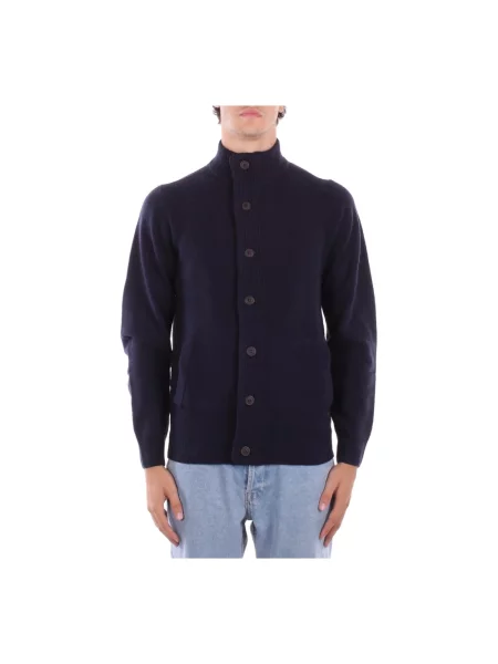 Kardigan ze stójką Essential PATCH Barbour granatowy