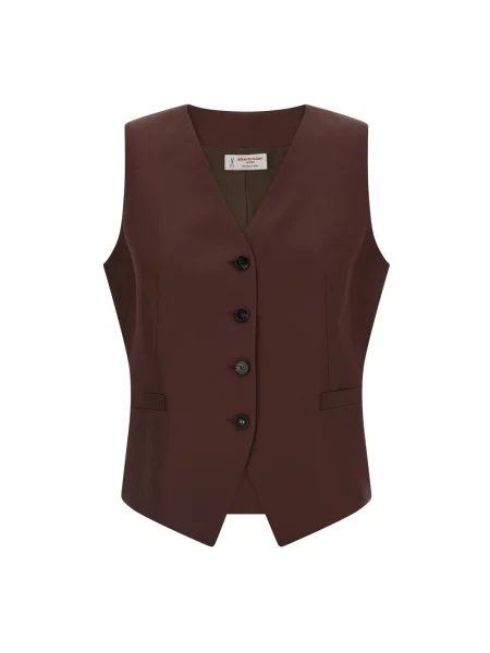 Lniana kamizelka Alberto Biani brązowa