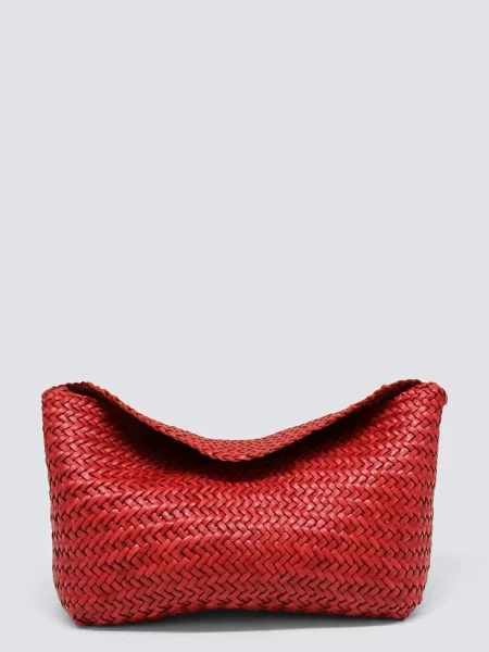 Dragon Diffusion Torebki Kobieta ONE SIZE Skóra Diagonal Weave Flap Corsina bag czerwony