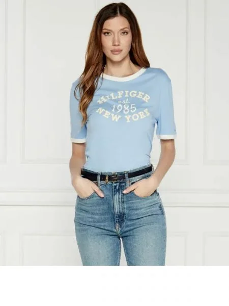 Tommy Hilfiger Tricou VARSITY RINGER albastru