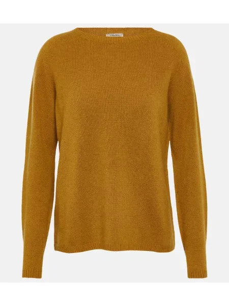 Sweter S Max Mara wełniany brązowy