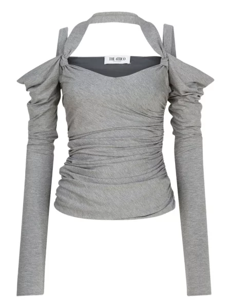 Top The Attico drapat gri