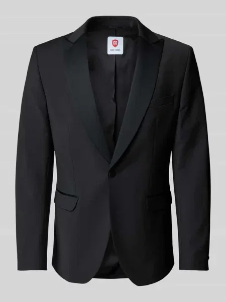 Marynarka o kroju regular fit z z patką model ‘Pablo’ Cg - Club Of Gents czarna