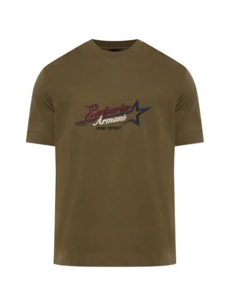 Tricou Emporio Armani cu broderie verde