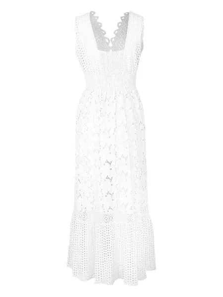 Rochie Temptation Positano cu broderie de costum alb