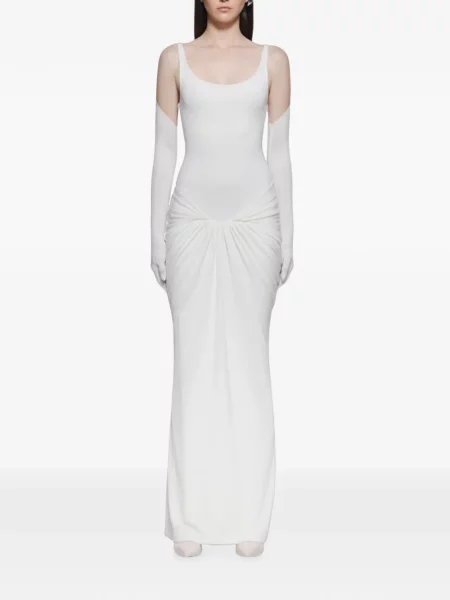 Rochie maxi Chats By C.dam fără mâneci alb