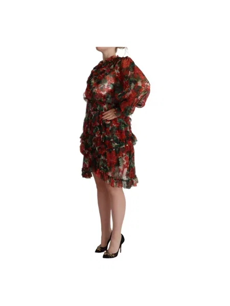 Sukienka mini Dolce And Gabbana w kwiatki czerwona