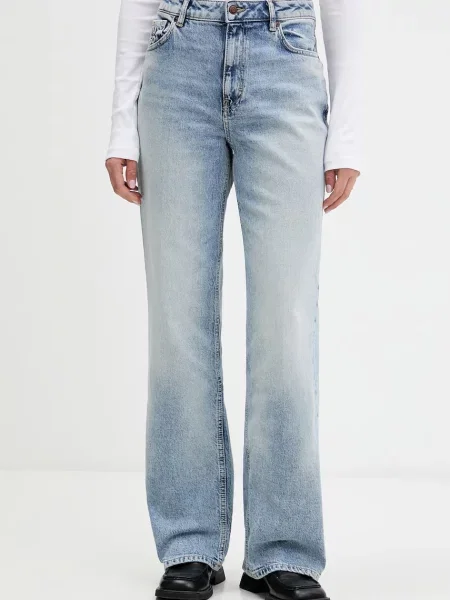 HUGO blugi wide leg de damă albastru